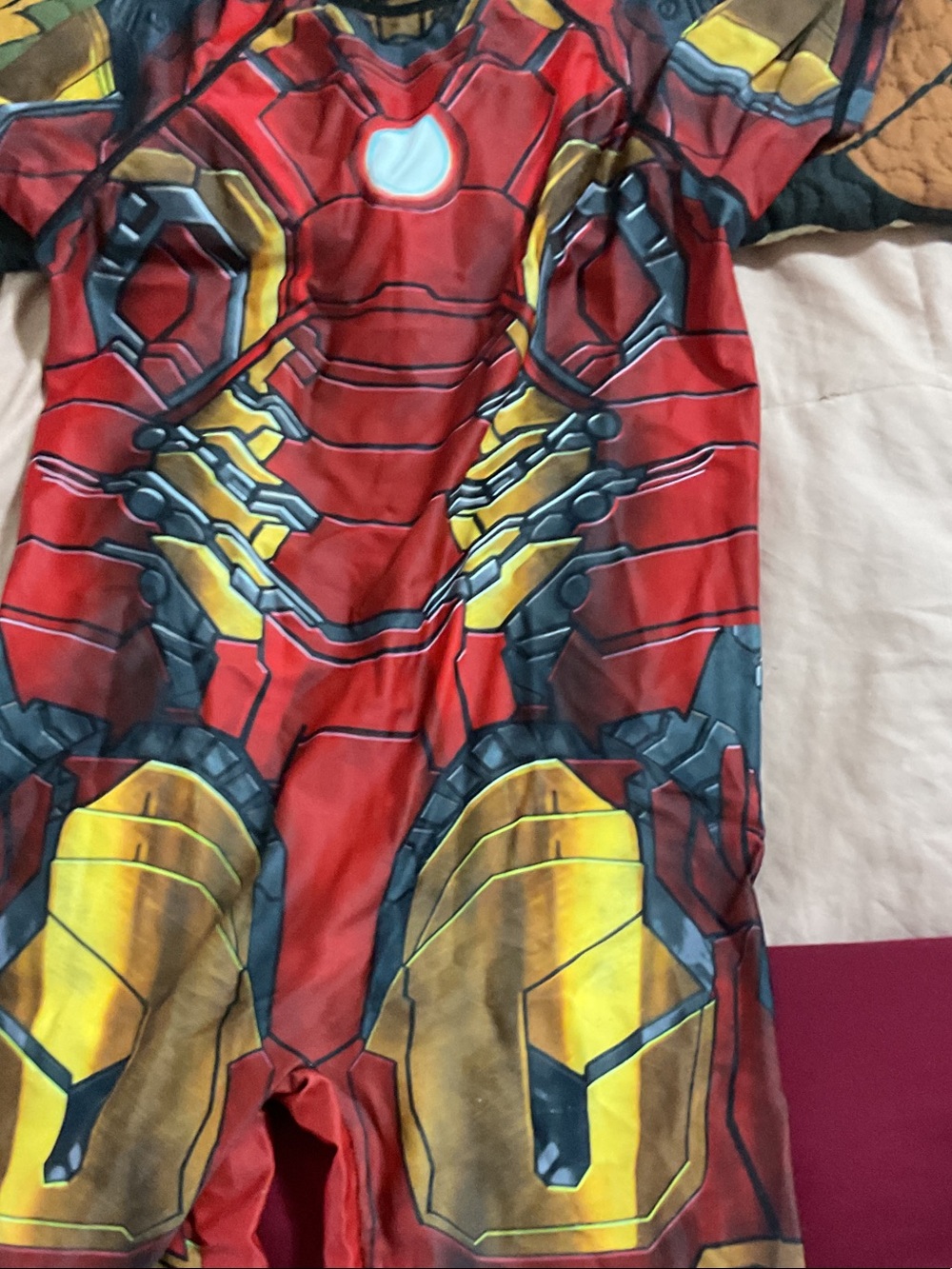 Red and Gold Kids Superhero Iron Man Swimsuit